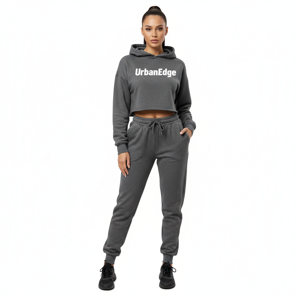 Women's UrbanEdge Cropped Hoodie & Jogger Set